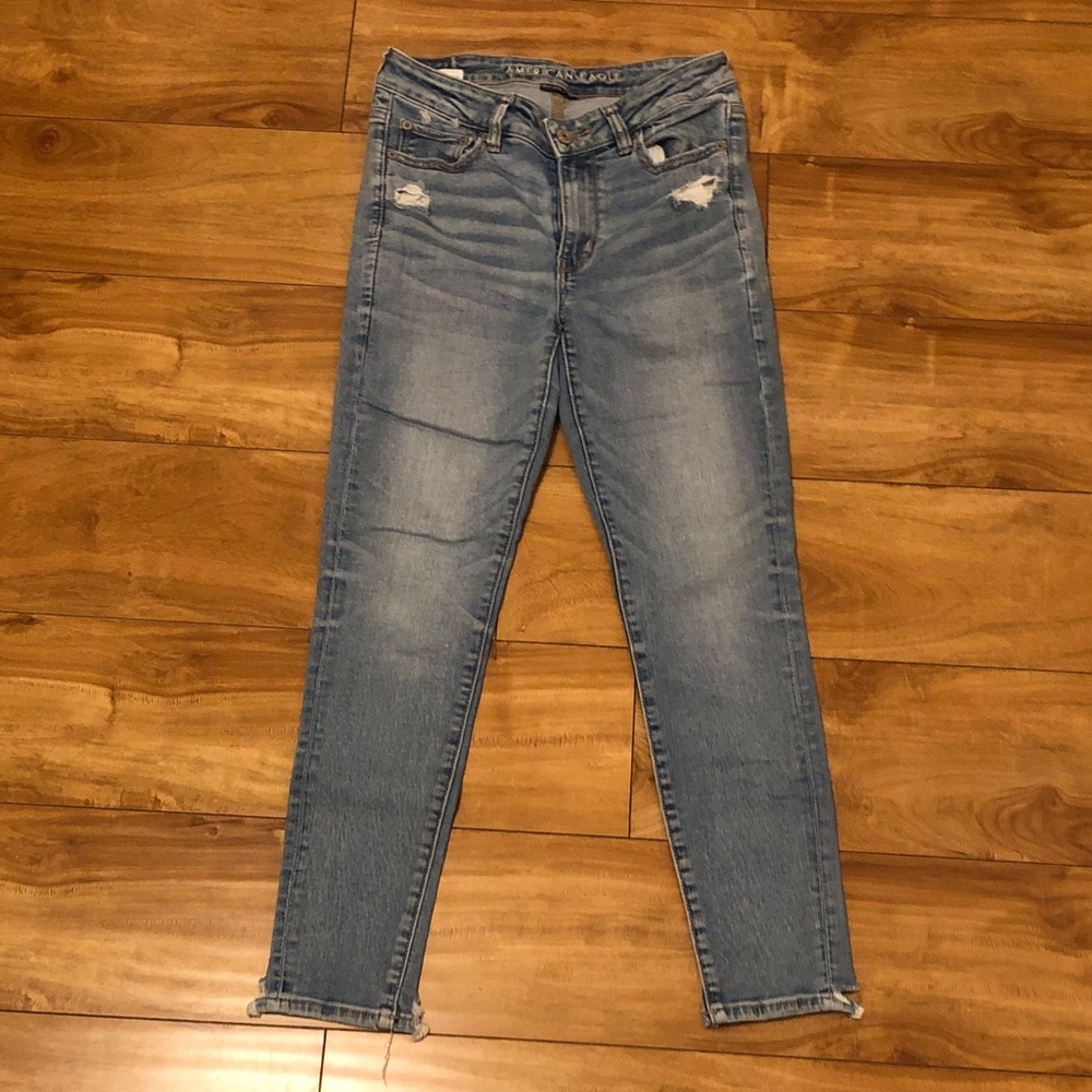American Eagle Outfitters Blue Hi-Rise Jegging/Skinny Jeans